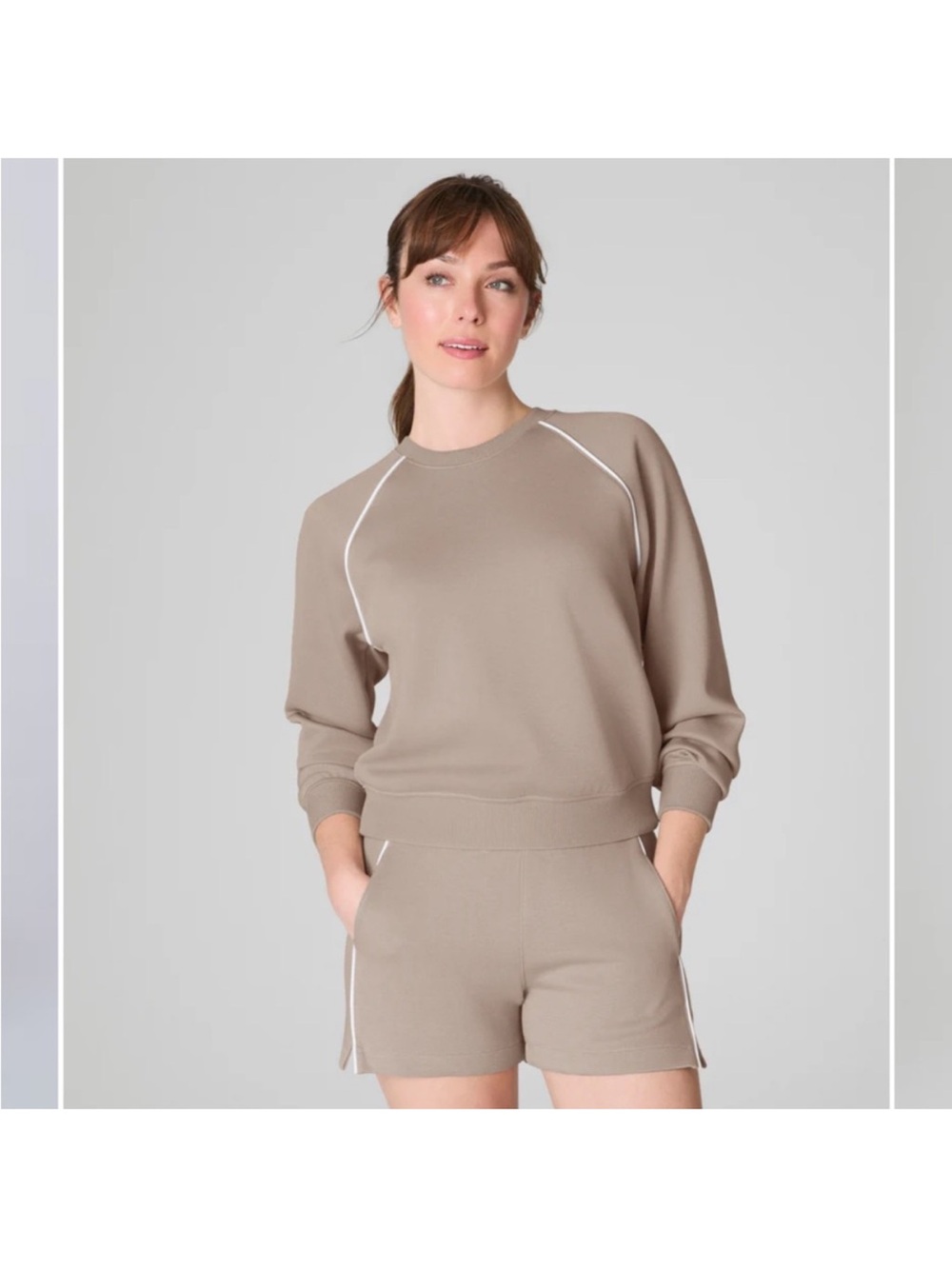 SPANX Women's Pique Crewneck Sweatshirt M